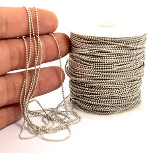 10 Meter  1.2 mm Free Nickel Plated Ball Chain