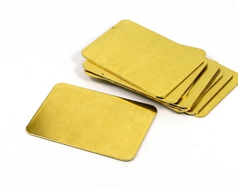 2 Pcs. Raw Brass 30x50 mm ( 1 3/16" x 2" ) Rectangular  Stamping Blanks  20 GAUGE