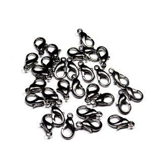 50 Pieces Gunmetal   Lobster Clasp  7x10 mm  Clips