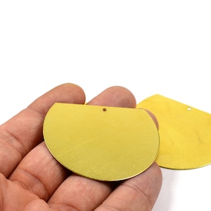 4 Pcs. Raw Brass 52 x42x 0.5 mm (24 Gauge Thickness) Semi 1 Hole Blank Findings