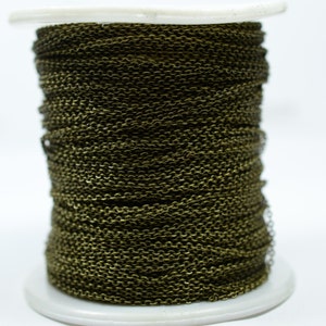5 Meter 16,50 Feet Antique Brass 1.3x2 mm Oval Soldered Chain