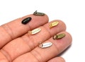 Custom Tag Laser Engraved Jewelry Charms , Brand Logo Charms , 0.8x5x12 mm Oval Charms , Jewelry Tag L4