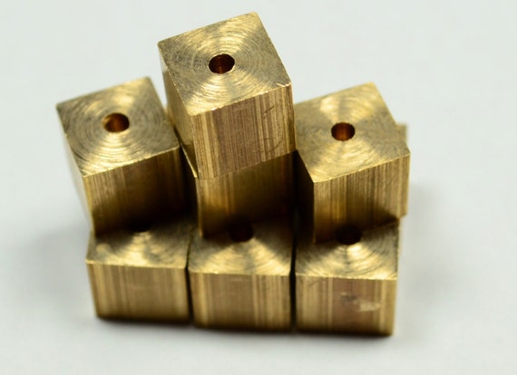 100 Pieces Raw Brass 5x5 mm Square Cube Industrial Bead