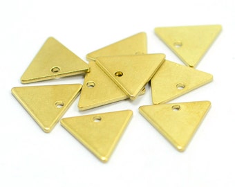 10 pcs. Raw Brass 14x14x14 mm Triangle Geometric Blanks Findings 18 gauge , 1 mm Thick