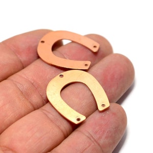 Raw Copper U Charms  ,0.8x22.5x25 mm U Shape 3 Hole Charms , Jewelry Supplies  MC95