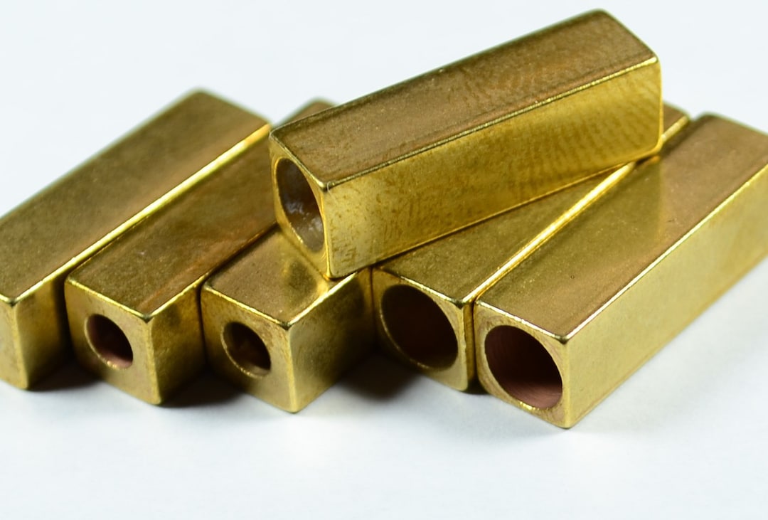 15 Pieces Raw Brass 6x20 Mm Square Cord Caps Findings -inner