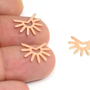 Copper Sun Charm , Sun Charms Findings   , 0.8x11.5x15 mm , Earring Findings  MC329