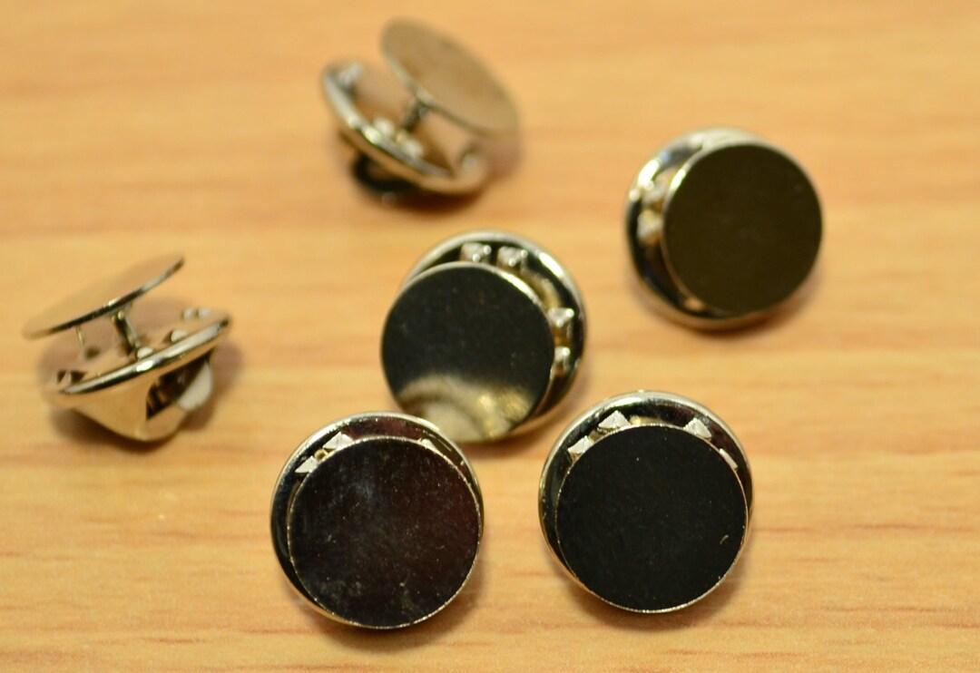 40 Pieces 10 Mm Silver Tone Tie Tacks Blanks Pin Findings Etsy