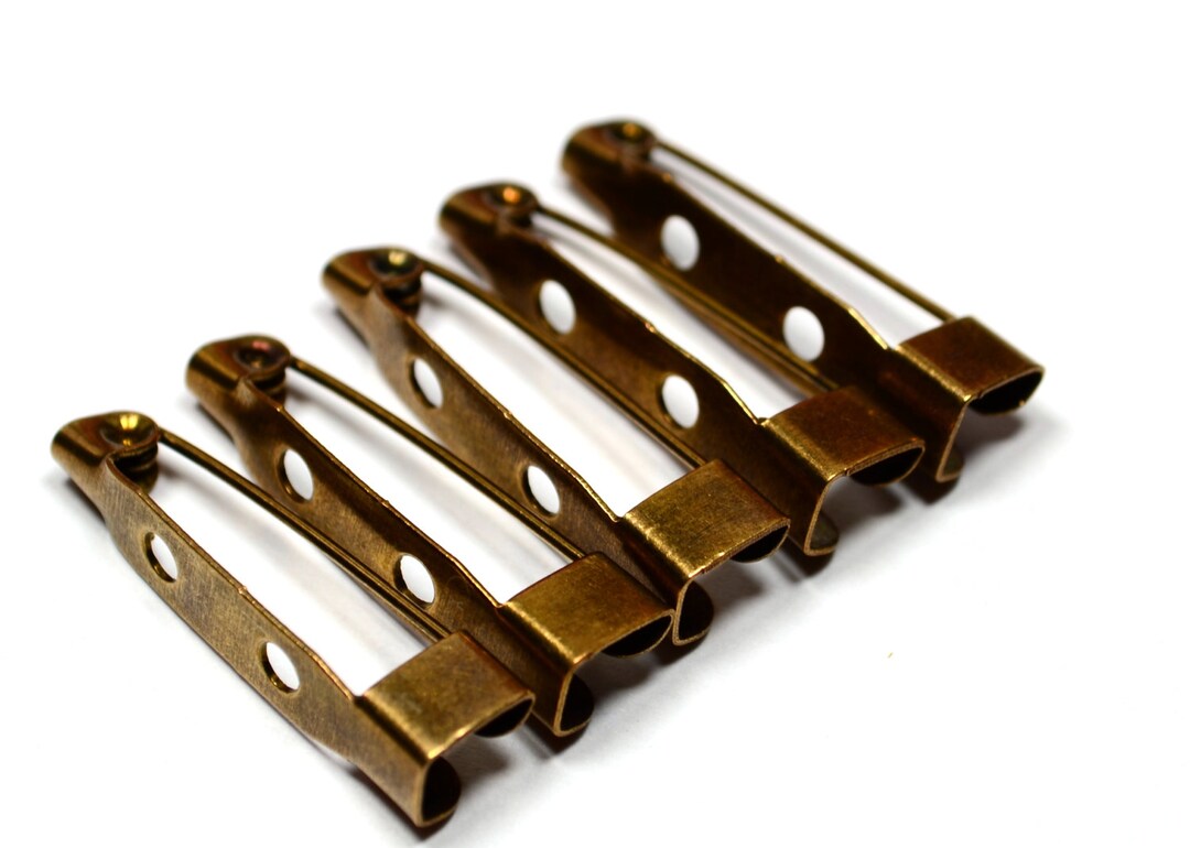 50 Pcs Antique Bronze Brooch Pin Back 20 Mm Safety Pin Findings Etsy