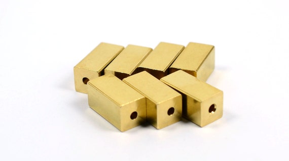 1 個 生真鍮 10x10x20 mm スクエアブロック 工業用ビーズ金具 Z16