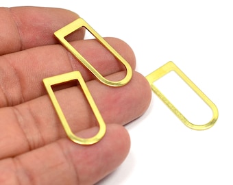 Brass D Ring Circle Charms , 10 Pcs.Raw Brass D Shape Ring ,(0.8x13x30 mm ) , Jewelry Supplies , Connectors , Findings   MF466