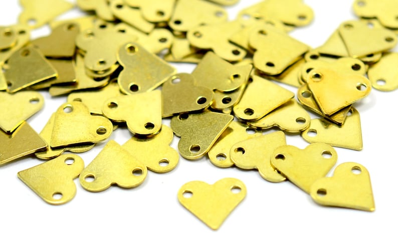 Raw Brass 9x9 mm 2 Hole Stamping Hearth Blanks Findings 250 Pcs