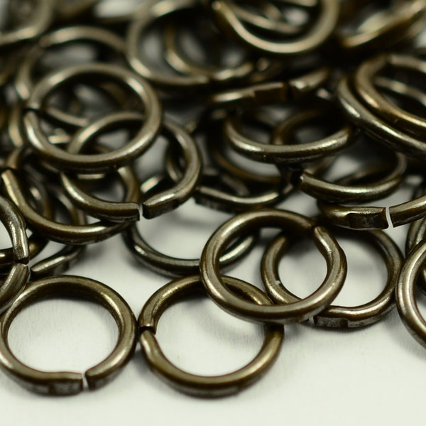 50 Pieces Antique Bronze 8 mm Strong Jump Ring Connector-1 mm of Thickness   AB395