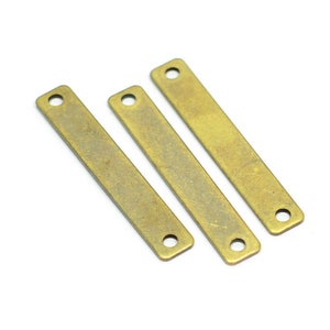 Antique Brass Rectangle Blanks , Brass Rectangle  Blanks With 2 Holes , 0.8x5x30 mm ,Blanks AB78