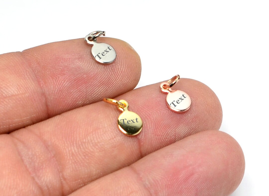 Custom Tag Laser Engraved Jewelry Charms , Brand Logo Charms , 0.8x6 Mm
