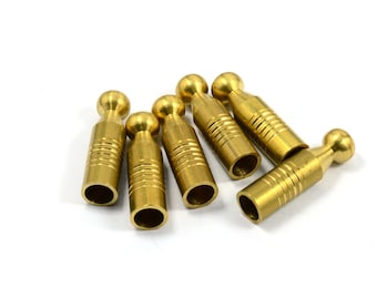 4 Pcs. Solid Brass  7x26 mm Bolo Tips Cord End  , İnside Diameter 5.5 mm   Z109