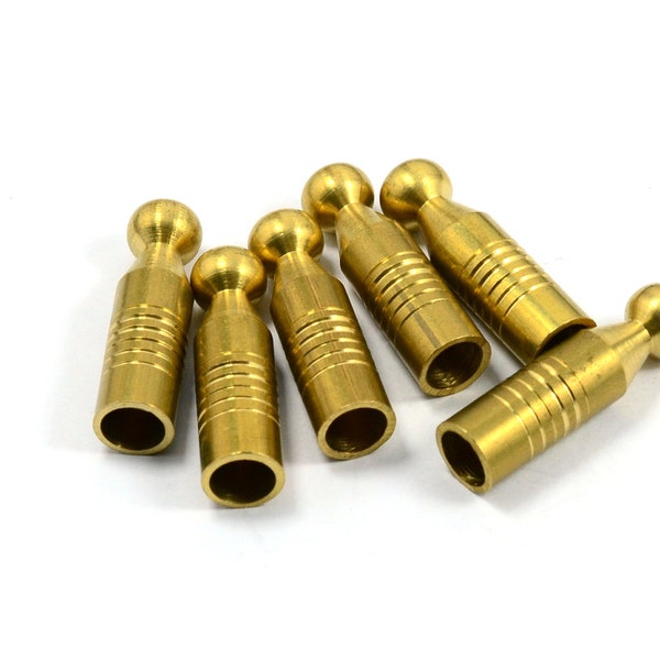 4 Pcs. Solid Brass  7x26 mm Bolo Tips Cord End  , İnside Diameter 5.5 mm   Z109