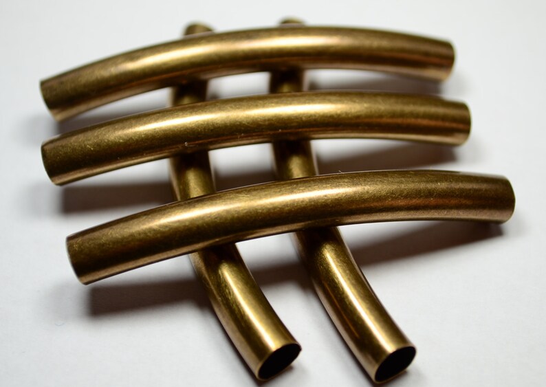 12 Pcs Antique Bronze 7 X 60 Mm Curved Metal Tube inside Etsy