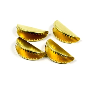 10 Pcs. Raw Brass 10x25 mm D Shape Belt Tips Finished , Leather Finished