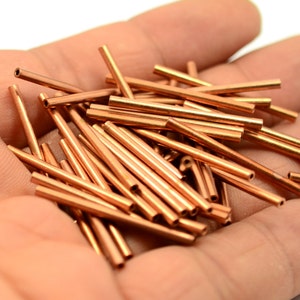 25 Pcs. Raw Copper 2x30 mm Tube Spacers İnside Diameter 1.1 mm MC192 image 1