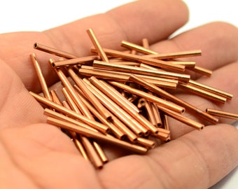 25 Pcs. Raw Copper 2x30 mm Tube Spacers -İnside Diameter 1.1 mm   MC192