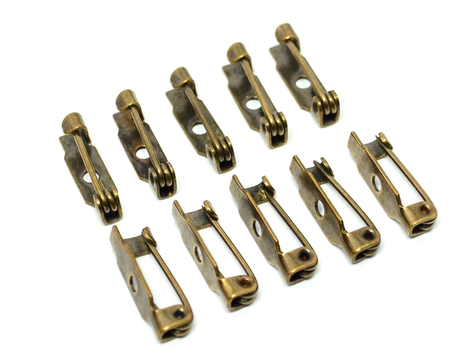 100 Pcs Antique Bronze Brooch Pin Back 15 Mm Safety Pin Etsy