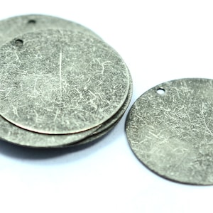 10 Pieces Antique Silver 25 mm Round Stamping Drop Findings   SC182