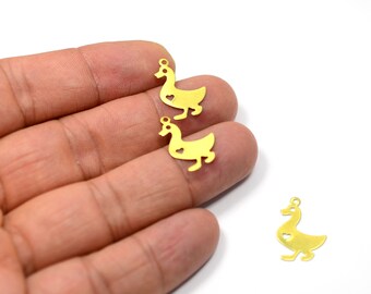 Brass Chicken Charms -Jewelry Supplies Charms  -0.5x20x13.5 mm - Small Charms  MF65