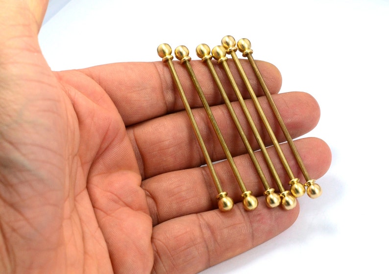 Stick Thick 2mm Distance Between Bar 52 mm 2 Pcs Solid Brass Collar Screw Bar 68 mm Length