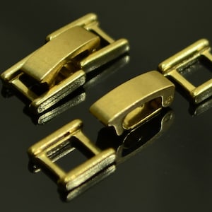 10 SET (10 Set-10 Claps and 20 Suare Ring) Raw  Brass 1  Strand Fold Over Box Clasp