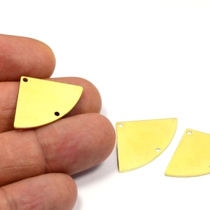 Messing-Fan-Form Charme, 100 Stk. Rohmessing 2 Loch Fan Form Charms, (0.8x19x29.5mm), Schmuck liefert MF123