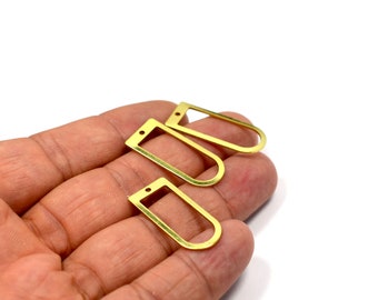 Brass D Ring Circle Charms , 10 Pcs.Raw Brass D Shape Ring ,(0.8x13x30 mm ) , Jewelry Supplies , Connectors , Findings   MF98