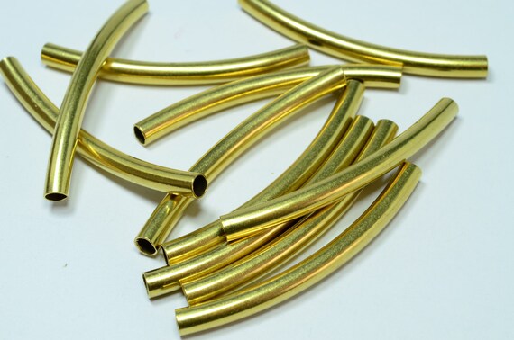 20 Pcs Raw Brass Curved Metal Tube Beads 3 X 42 Mm 0 12 X 1 65 Curved Tube findings Etsy UK