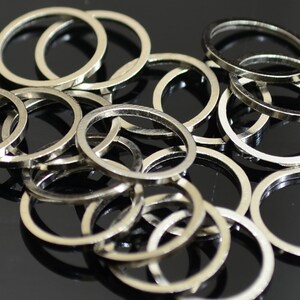 50  Pieces Silver Tone 12 mm Circle Connector