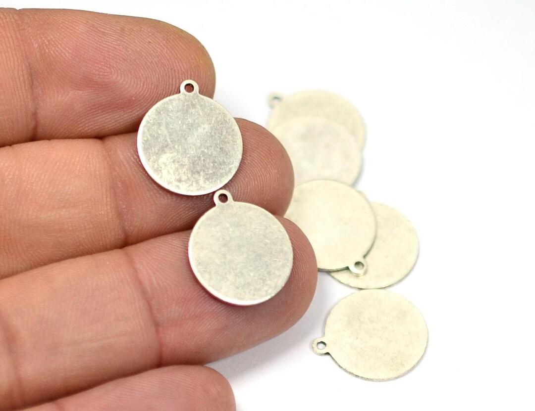 Small Rund Charm Antique Silver Round Charms , 0.8x14 Mm With 1 Loop , Connectors ...