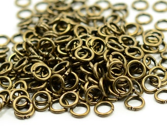 50 pcs. Antique Brass 7 mm  Strong Jump Ring Thick 1.2 mm ( 16 ga )   AB86