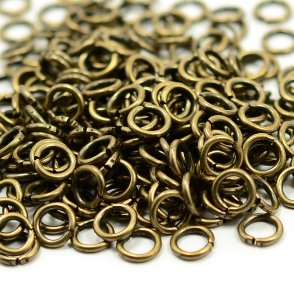 50 pcs. Antique Brass 7 mm  Strong Jump Ring Thick 1.2 mm ( 16 ga )   AB86