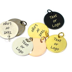 Custom Tag Laser Engraved Jewelry Charms  ,Personalized  Logo Charms , 0.8x16  mm Round  Charms  , Jewelry Tag    L811