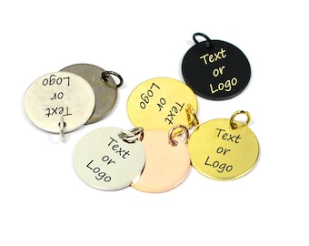 Custom Tag Laser Engraved Jewelry Charms  ,Personalized  Logo Charms , 0.8x16  mm Round  Charms  , Jewelry Tag    L811