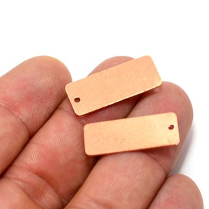 Raw Copper  Rectangular Blanks  ,0.8x10x25 mm Personalized 1 Hole Bar Blanks  , Jewelry Supplies  MC100