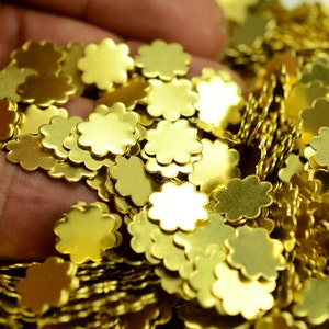 50 Pieces Raw Brass 10 mm Round Stamping Disc Findings   H0209