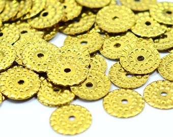 500 Pcs. Raw Brass 9 mm Round Middle Hole Findings