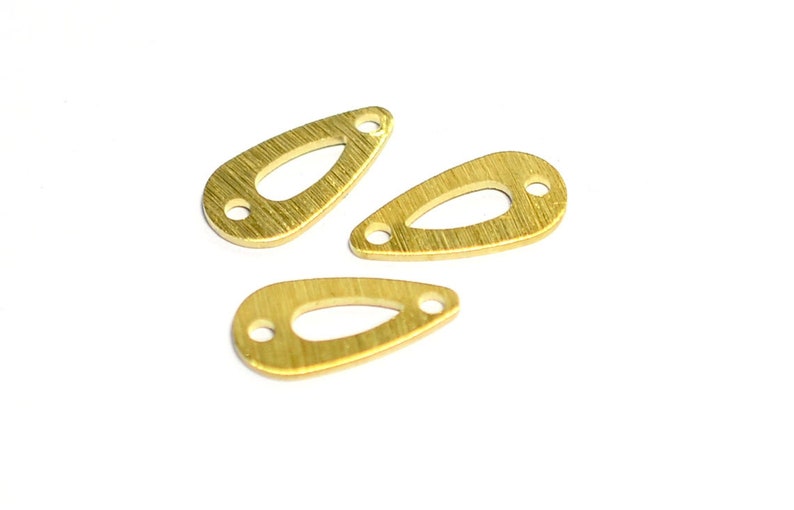 Brass Textured Drop Charms MT220 Raw Brass 2 Hole Drop Circle Charms Findings 0.8x7.5x14.5 mm