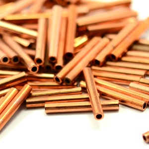 50 Pcs. Raw Copper 2x15 mm Tube Spacers -İnside Diameter 1.1 mm   MC189