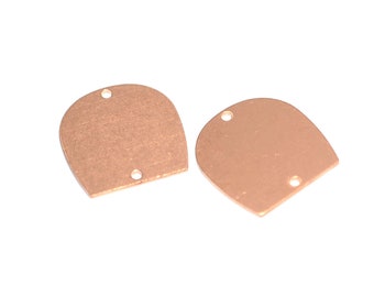 Raw Copper U Shape Charms  , 0.8x19.5x20 mm Copper Blanks , 2 Hole U Copper Charms   MC16
