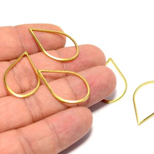 Raw Bras Drop Shape Circle , 1x18x29 mm  Drop Circle Findings , Jewelry Supplies