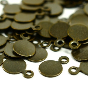 300 Pieces Antique Bronze 6 mm Blanks Stamping Tag Findings  AB485