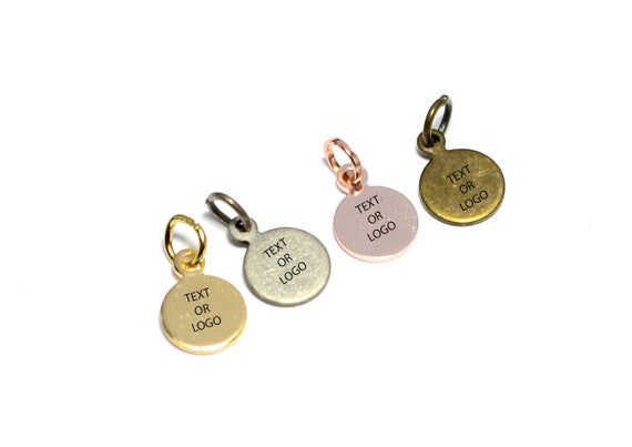 Custom Tag Laser Engraved Jewelry Charms Brand Logo Charms 0.8
