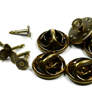 50 Pcs Antique Brass  5 mm Base Round Brooch Pin Back , Rosette ,Badge Pendants