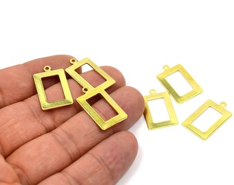20 Stuks. Ruw Messing 0.8x14x23 mm Rechthoekige 1 Loop Charms , Bevindingen , Tag , Connectoren